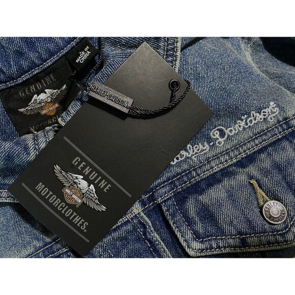 Harley Davidson Women's Bar and Shield Logo Denim Jacket NEW WITH TAGS - Picture 2 of 5